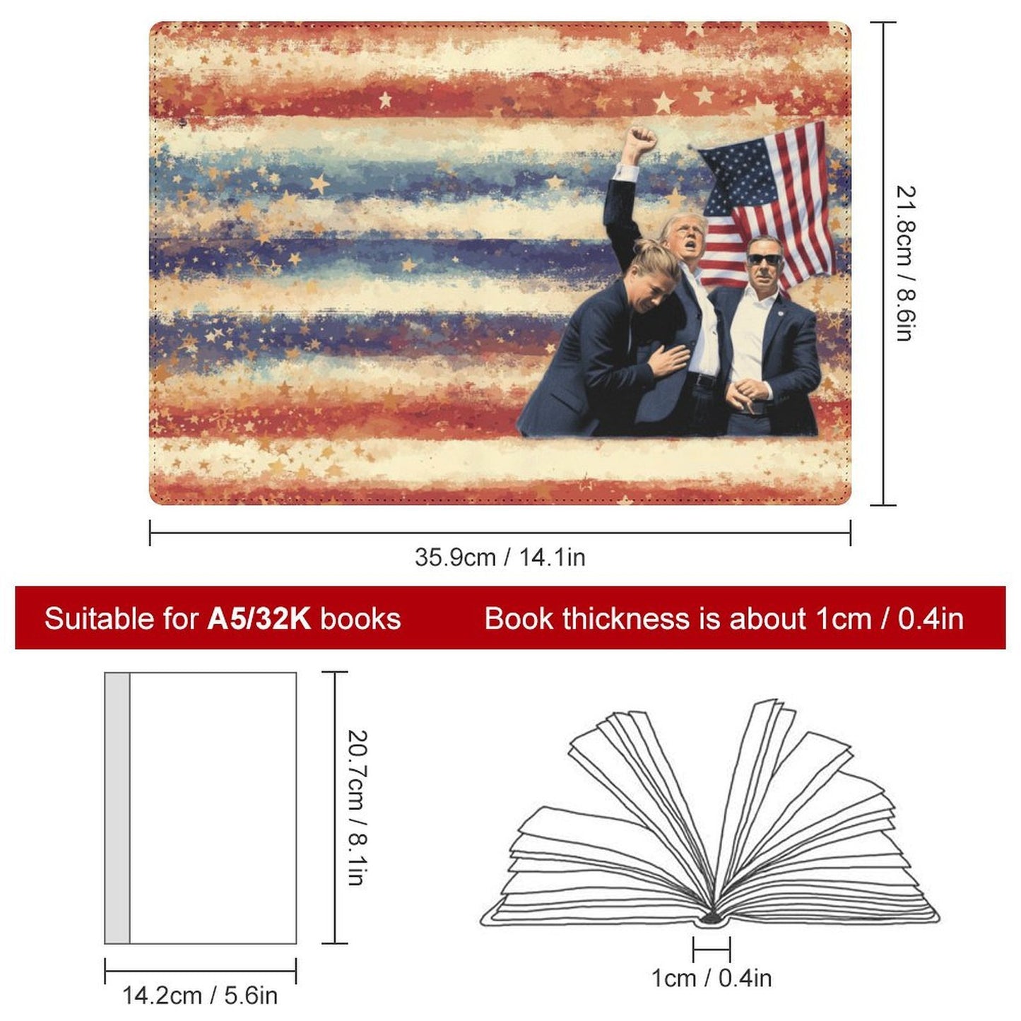 Cubierta de Cuaderno personalizado Trump Pensilvania 2024 – Edición Victory (A5)