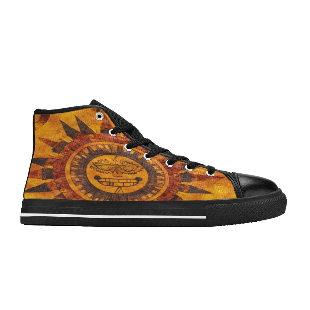 Lonas aztecas Men’s Classic High Top Canvas Shoes (Model 017)