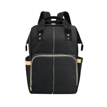 Mochila de Viaje Impermeable Minimalista Negra y Dorada
