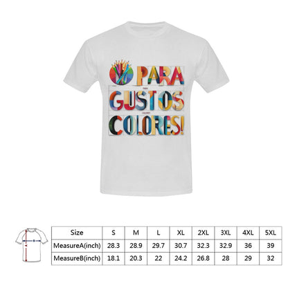 Gustos colores Camiseta para hombre en talla estadounidense (solo impresión frontal)