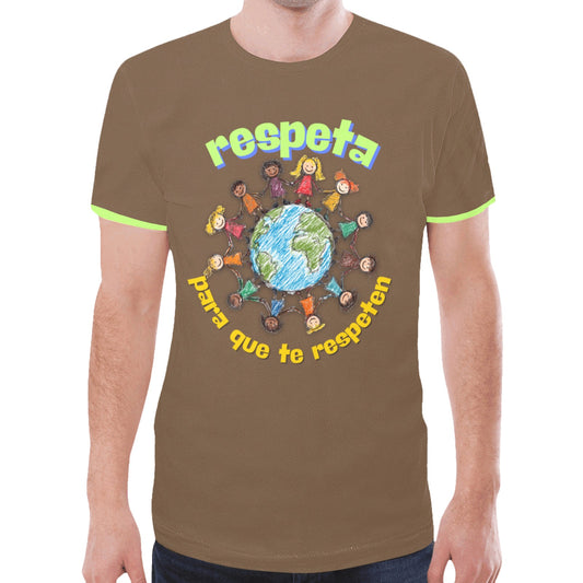 Camiseta Inclusiva – Niños del Mundo Cogidos de la Mano | Mensaje Positivo “Respeta para que te respeten”