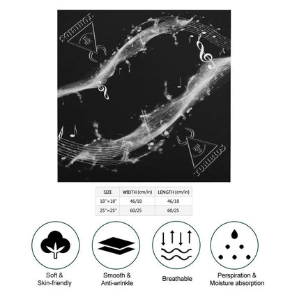 Pañuelo Toribios Estampado Integral: Diseño Musical Sedoso