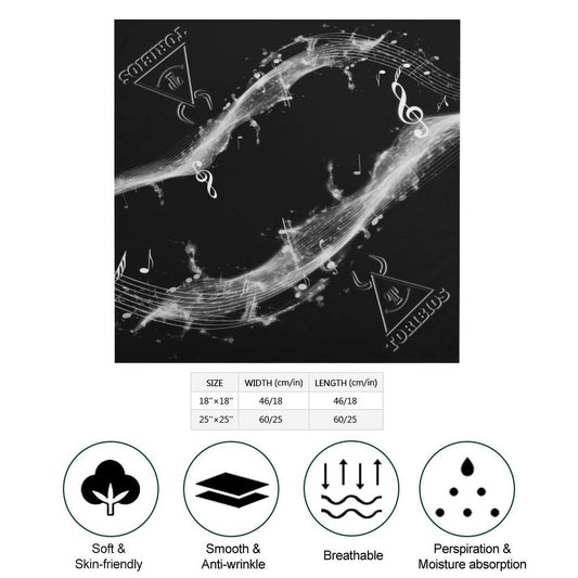 Pañuelo Toribios Estampado Integral: Diseño Musical Sedoso