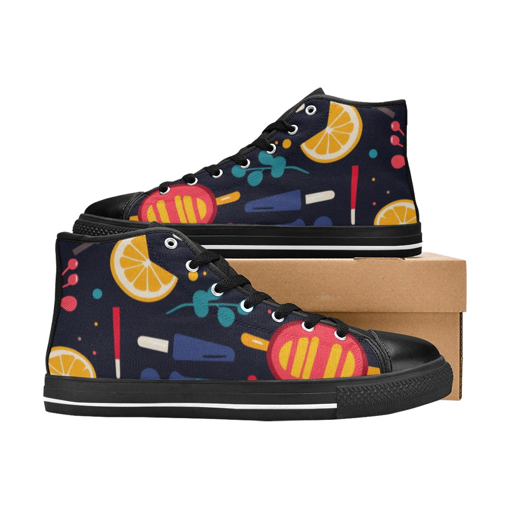 Lonas verano Zapatos clásicos de lona de caña alta para mujer (modelo 017)