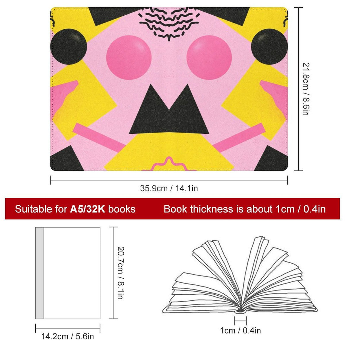 Cubierta de Cuaderno Personalizado "Geometría Ochentera" | PU Premium A5