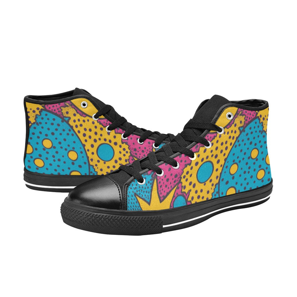 Lonas pop art Zapatos clásicos de lona de caña alta para mujer (modelo 017)