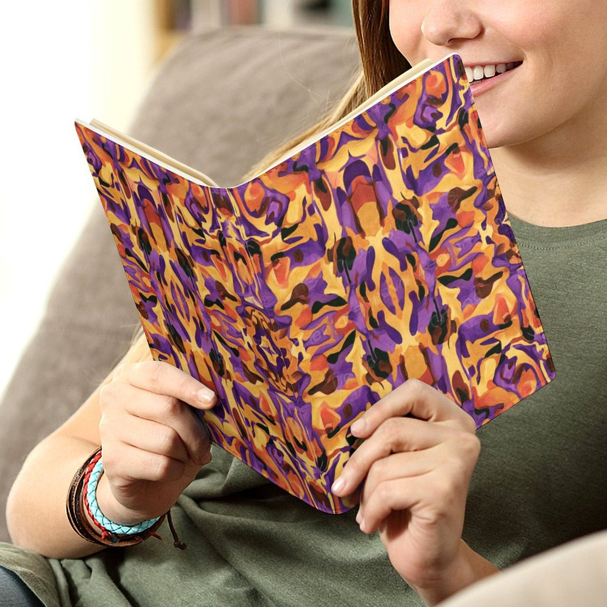 Cubierta de Cuaderno Personalizado "Fluidez Ámbar" | PU Premium A5