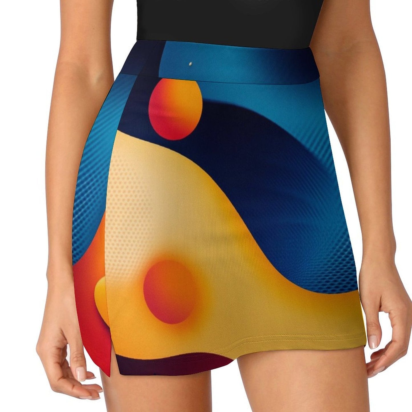 Falda Pantalón Anti-Vaciado Patrones Ovalados: Diseño Colorido