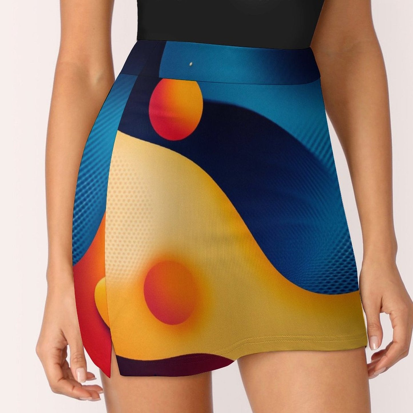 Falda Pantalón Anti-Vaciado Patrones Ovalados: Diseño Colorido