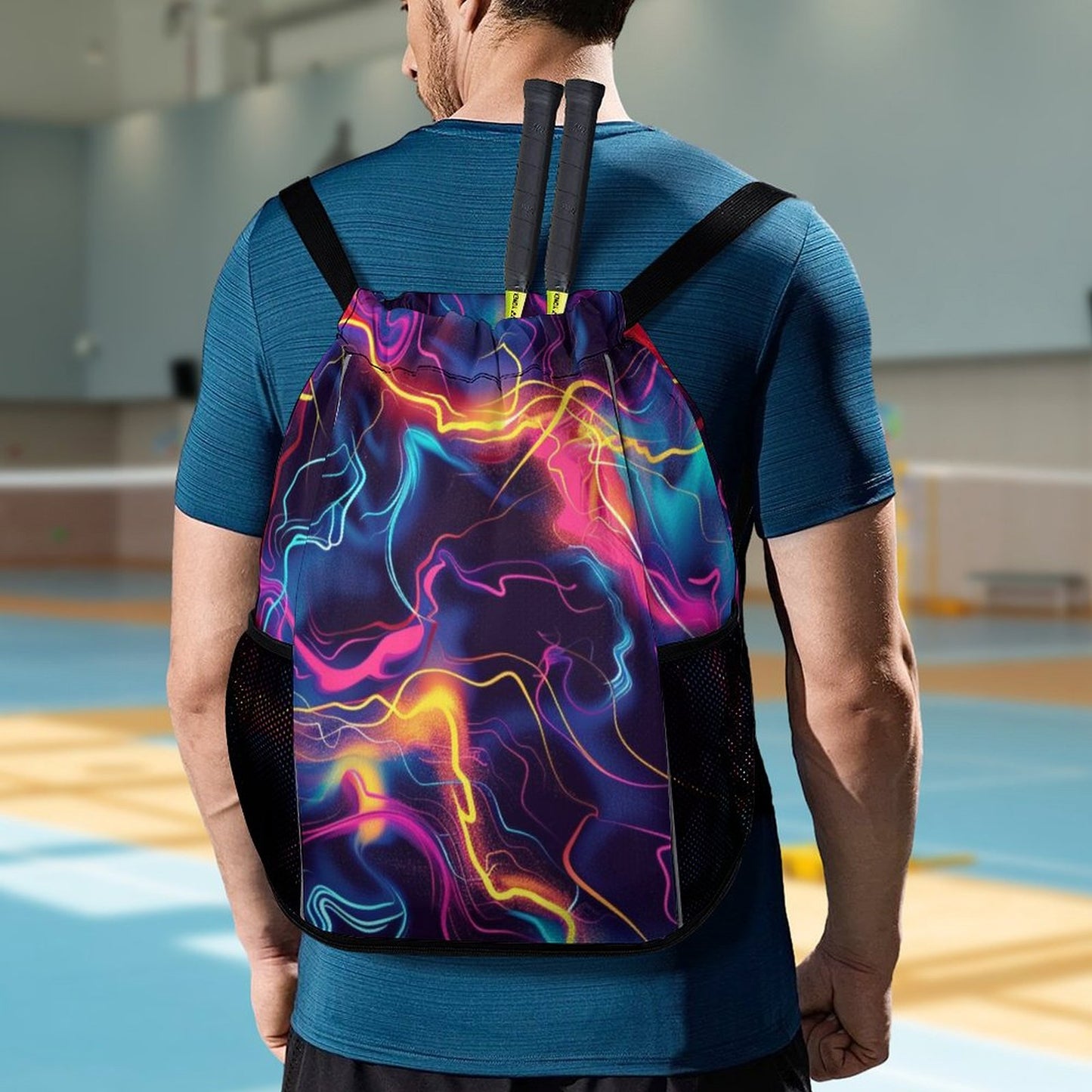 Bolsa deportiva con cordón y bolsillo para cinturón deportivo