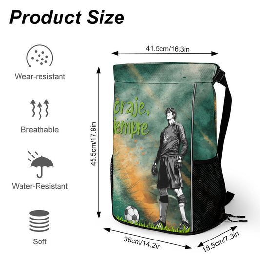 Mochila “Coraje, Siempre” | Pasión, reflejos y corazón de arquero