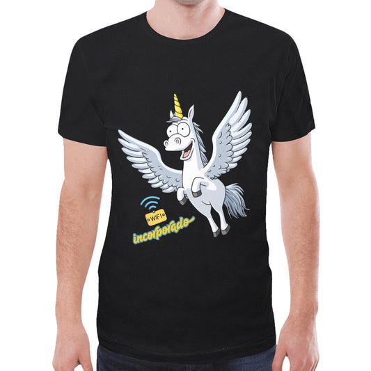 Wifi incorporado Nueva camiseta con estampado integral para hombre (modelo T45)