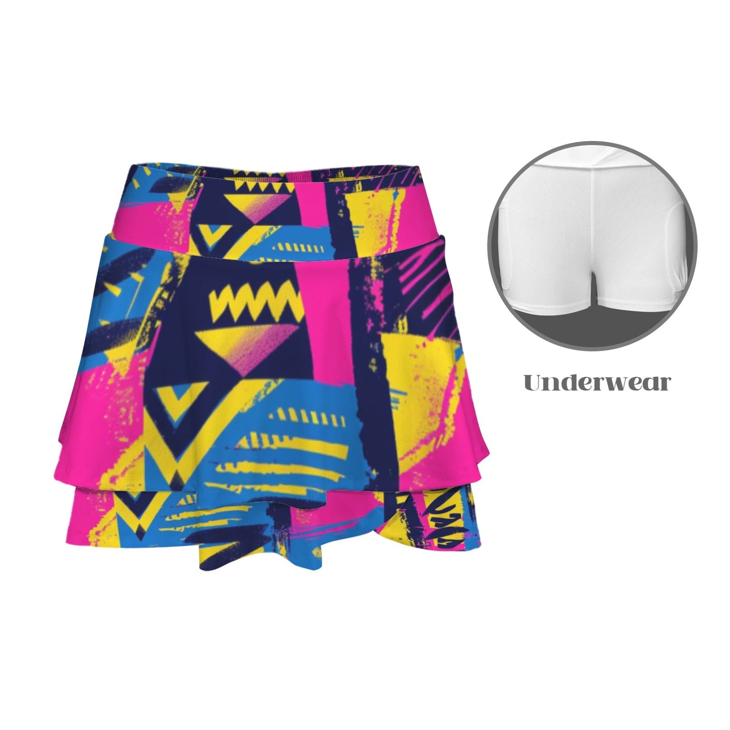 Falda Deportiva Urbana Cintura Alta Volantes: Diseño Versátil