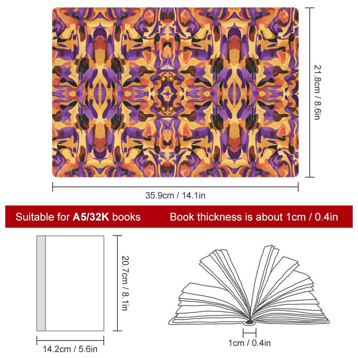 Cubierta de Cuaderno Personalizado "Fluidez Ámbar" | PU Premium A5