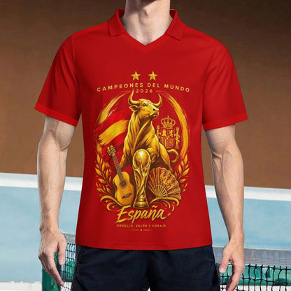 Camiseta Polo España Campeona del mundo 2026 Dos Estrellas