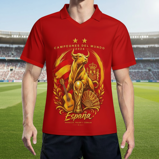 Camiseta Polo España Campeona del mundo 2026 Dos Estrellas