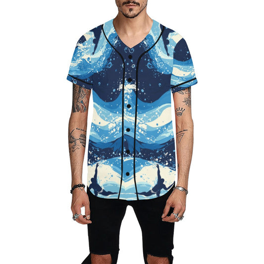 Camiseta de natación con estampado integral de béisbol para hombre (modelo T50)