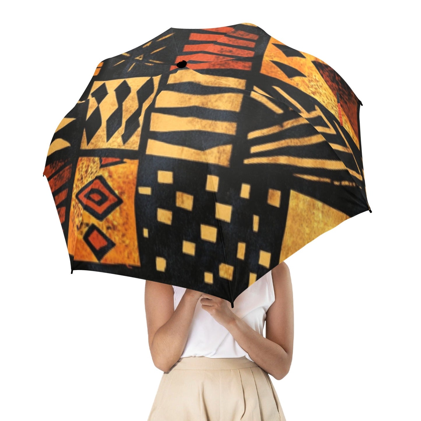 Paraguas Tribal Plegable Semiautomático: Estilo Étnico