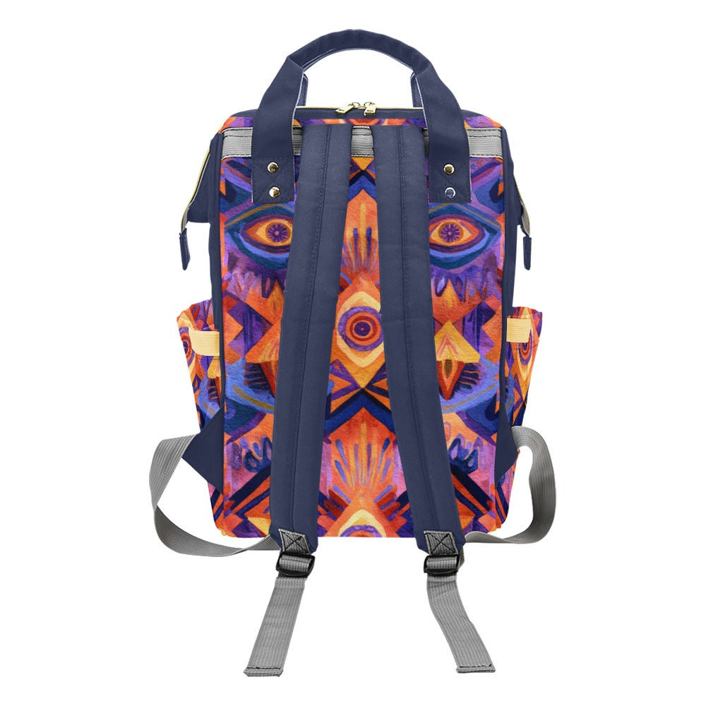 Mochila de Viaje Abstracta Vista Colorida y Expresiva