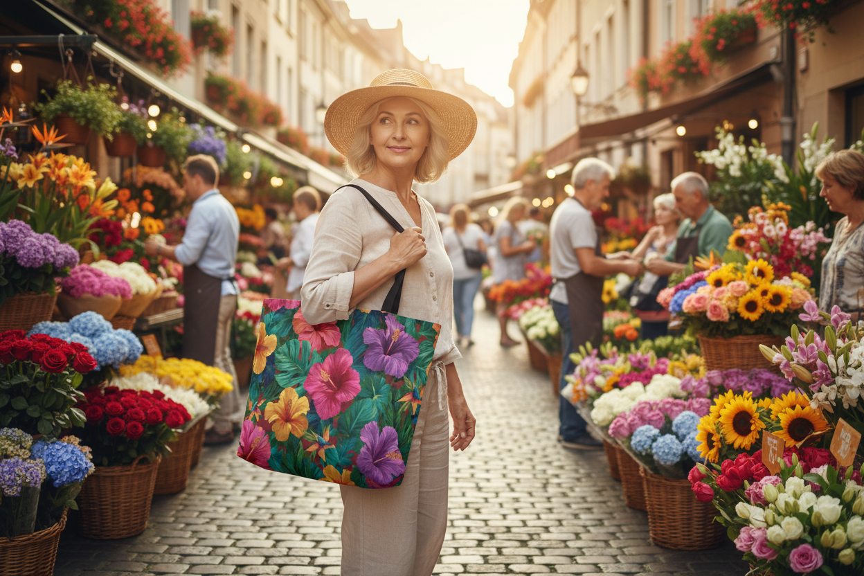 Bolsa “Hibiscus Breeze” — Estilo tropical con flores de hibisco