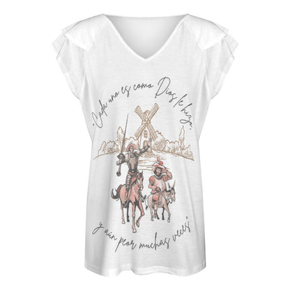 Camiseta Cuello V Volantes Mujer Don Quijote: Un Clásico en Tendencia