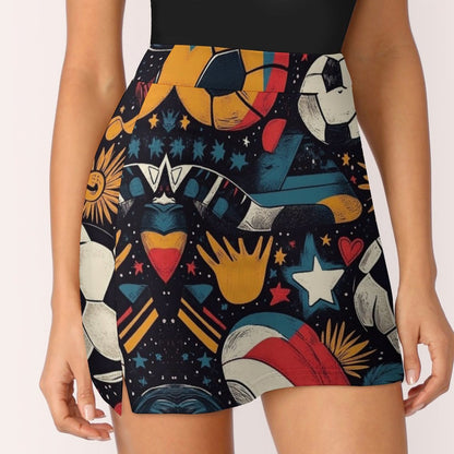 Falda pantalón anti-vaciado de corte A con bolsillo Fútbol