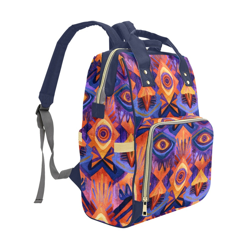 Mochila de Viaje Abstracta Vista Colorida y Expresiva