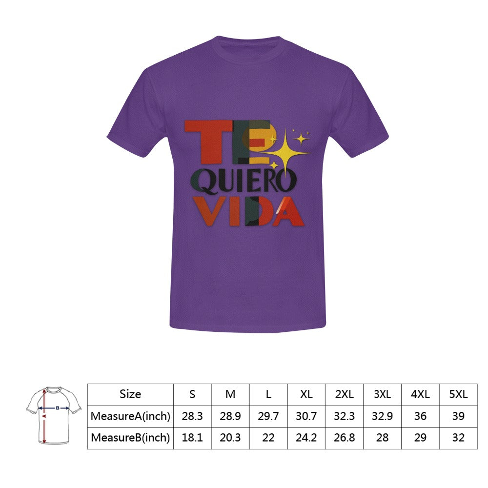Te quiero vida Camiseta para hombre en talla estadounidense (solo impresión frontal)