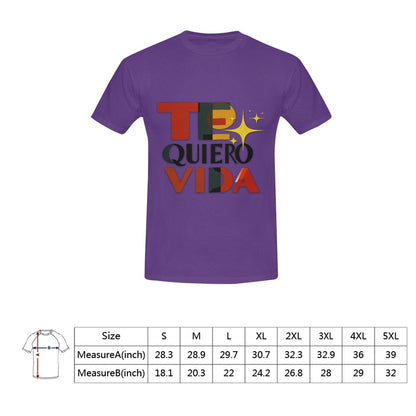 Te quiero vida Camiseta para hombre en talla estadounidense (solo impresión frontal)