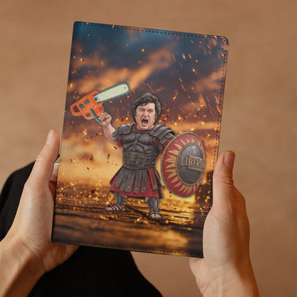Cubierta de Cuaderno Milei Gladiador Motosierra Libertad | Personalizado POD (A5)