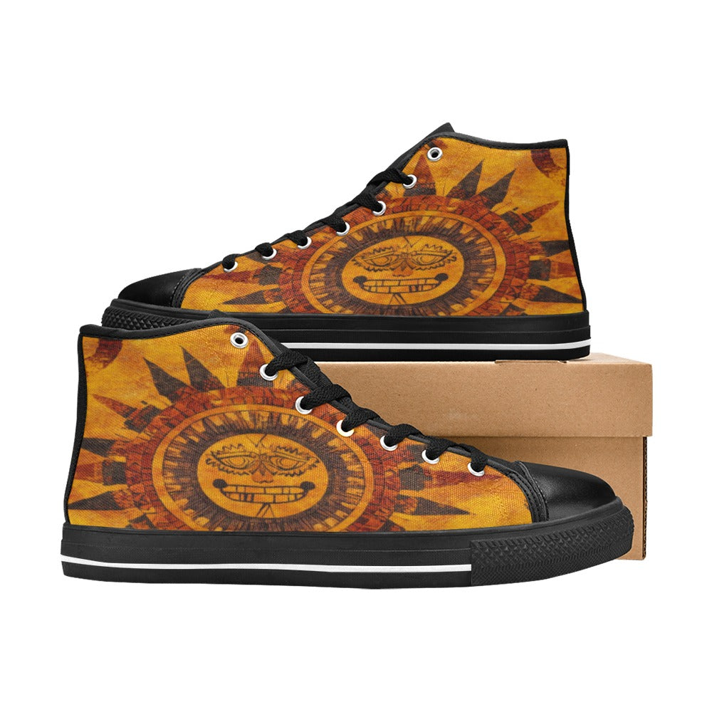 Lonas aztecas Men’s Classic High Top Canvas Shoes (Model 017)