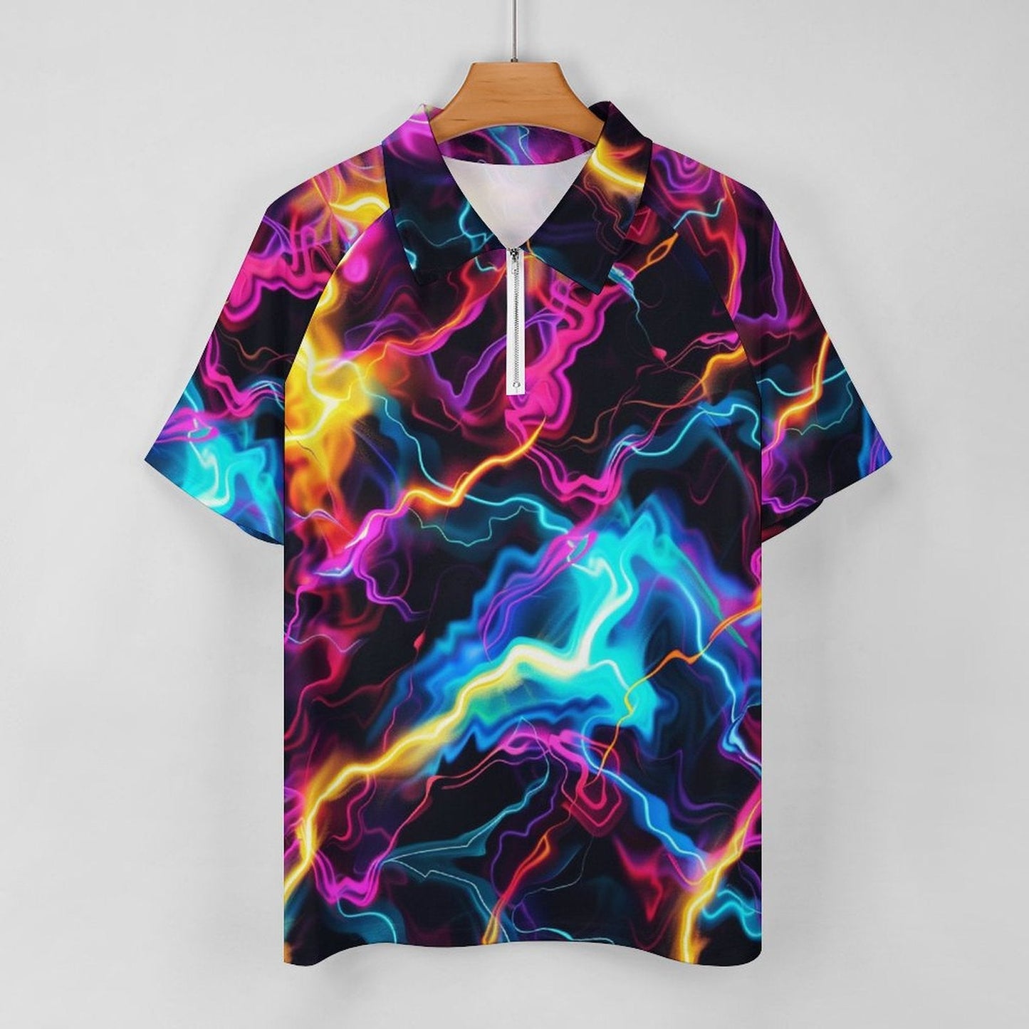 Camiseta Deportiva Cremallera Hombre Psicodélica: Colores Neón