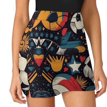 Falda pantalón anti-vaciado de corte A con bolsillo Fútbol