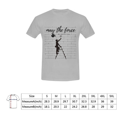 Camiseta para hombre Que la fuerza te acompañe en talla estadounidense (solo impresión frontal)