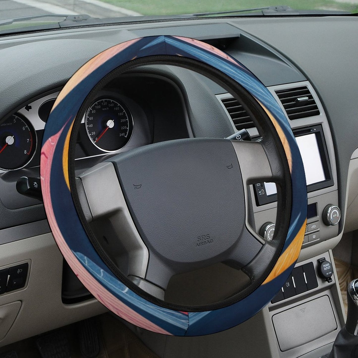 Funda para Volante Hojas de Ficus: Toque Natural y Antideslizante