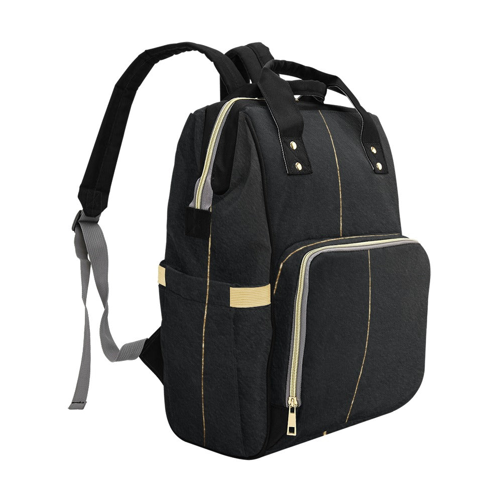 Mochila de Viaje Impermeable Minimalista Negra y Dorada
