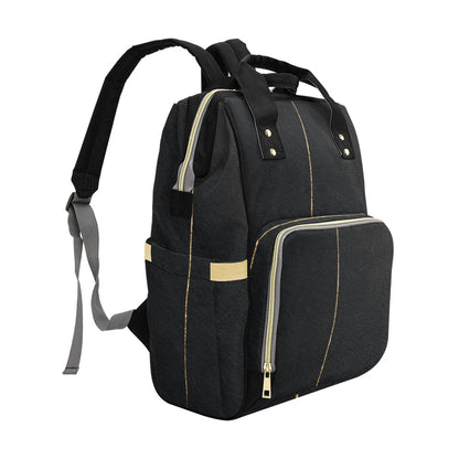 Mochila de Viaje Impermeable Minimalista Negra y Dorada
