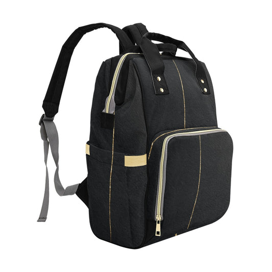 Mochila de Viaje Impermeable Minimalista Negra y Dorada