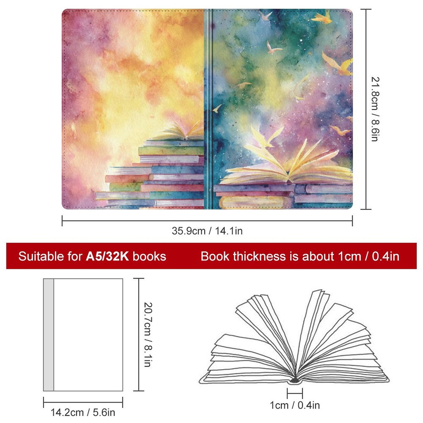 Cubierta de cuaderno personalizado Lecturas (A5)