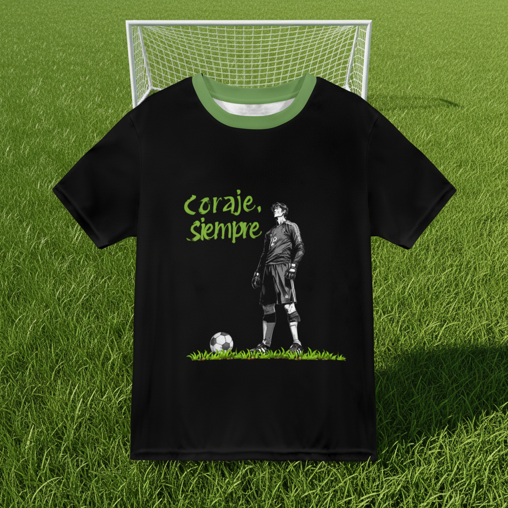 Camiseta “Coraje, siempre” – Espíritu futbolero en cada jugada
